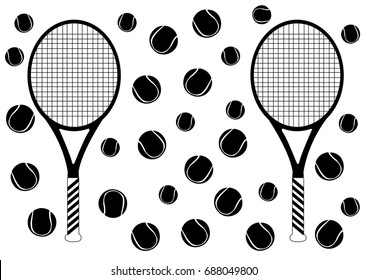 Tennis equipment pattern. - Illustration
Scoring, Sports Activity, Tennis Ball, Tennis Racket, silhouette