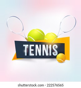 Tennis Event Website Banner Style Poster, Flyer Template Vector Background 