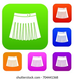 Tennis female skirt set icon in different colors isolated vector illustration. Premium collection