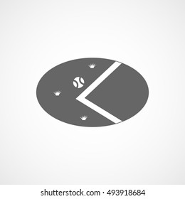 Tennis Field Corner Flat Icon On White Background