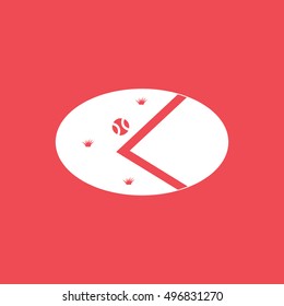Tennis Field Corner Flat Icon On Red Background