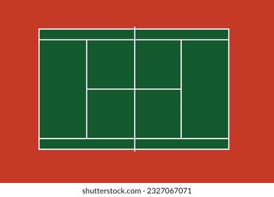 Tennis field flat design illustration