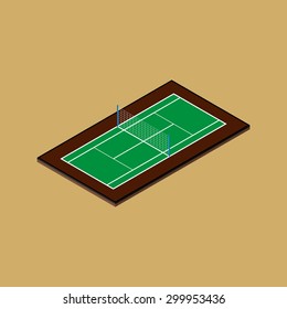 tennis field isometric