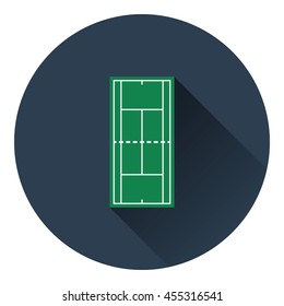 Tennis field mark icon. Flat color design. Vector illustration.