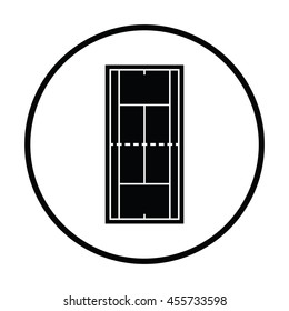 Tennis field mark icon. Thin circle design. Vector illustration.
