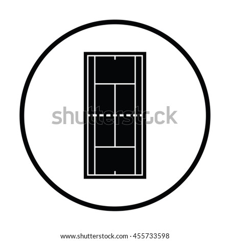 Tennis field mark icon. Thin circle design. Vector illustration.