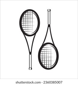 TENNIS FIELD RACKET ICON VECTOR ILLUSTRATION SYMBOL DESIGN