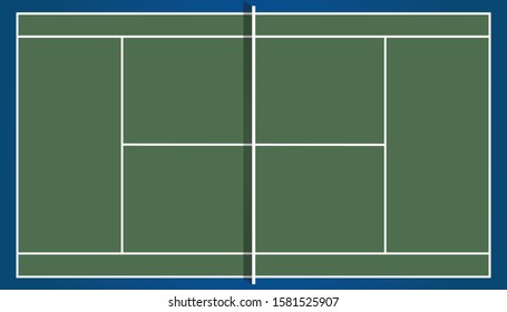 Tennis field top view, background texture Vector illustration