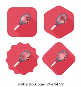 tennis flat icon with long shadow,eps10