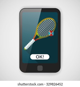 tennis flat icon with long shadow,eps10