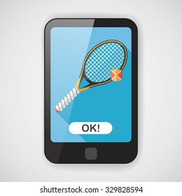 tennis flat icon with long shadow,eps10