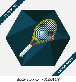 tennis flat icon with long shadow,eps10