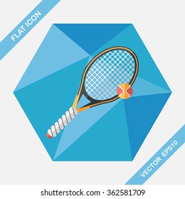 tennis flat icon with long shadow,eps10