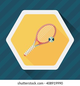 tennis flat icon with long shadow,eps10