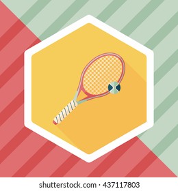 tennis flat icon with long shadow,eps10