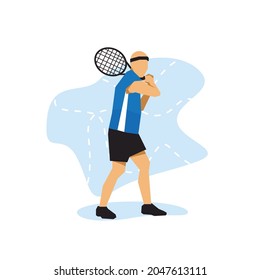 tennis flat illustration and image