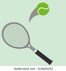 Tennis flat modern icon of tennis racket and tennis balls