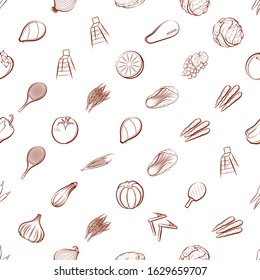 Tennis, Fruits and Health food set. Background for printing, design, web. Usable as icons. Seamless. Binary color.