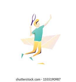 Tennis Game Flat Illustration Style