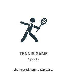 Tennis game glyph icon vector on white background. Flat vector tennis game icon symbol sign from modern sports collection for mobile concept and web apps design.