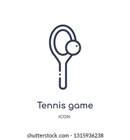 tennis game icon from sports outline collection. Thin line tennis game icon isolated on white background.