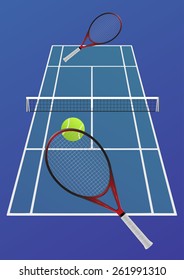 Tennis game on the fast surface - imaginary game between two players