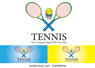 tennis game playing vector logo 03