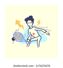 Tennis game, vector illustration.