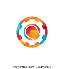 Tennis Gear vector logo design template. Unique tennis and industrial logotype design template.	
