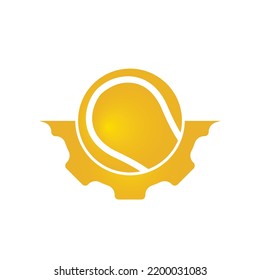 Tennis Gear vector logo design template. Unique tennis and industrial logotype design template.	