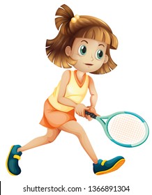 A tennis girl character illustration