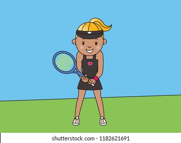 Tennis girls racket