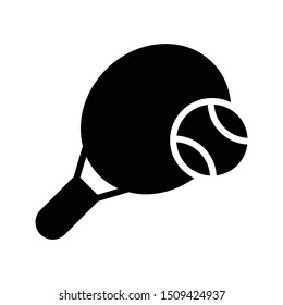 tennis glyph flat vector icon