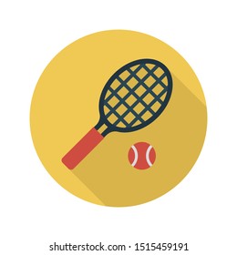 tennis glyph flat vector icon