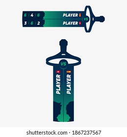 Tennis graphics for match and score. Vector sport illustration.