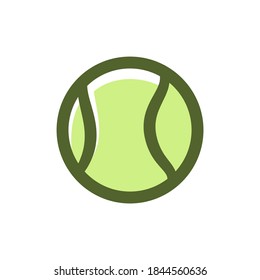Tennis green ball cartoon vector illustration isolated on white background. Simple flat minimal sign symbol design.