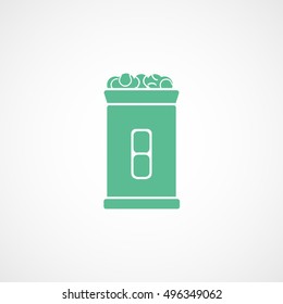 Tennis Green Flat Icon On White Background
