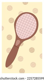 Tennis greeting postcard banner background for court or championship tournament.