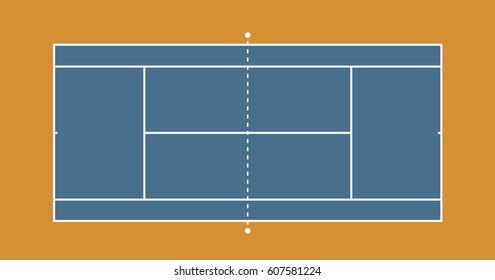 Tennis Hard Court Illustration Top View Stock Vector (Royalty Free ...