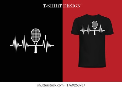 Tennis Heartbeat t-shirt design.funny Tennis Heartbeat t-shirt design.