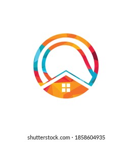 Tennis home vector logo design. Tennis place vector logo concept.	
