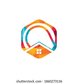 Tennis home vector logo design. Tennis place vector logo concept.	
