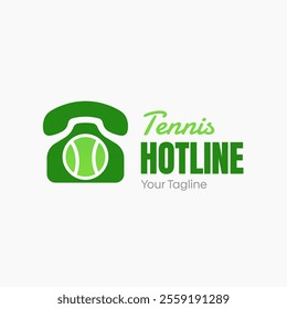 Tennis Hotline Logo Design Template. Good for Business, Agency, Community and Organization.