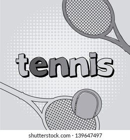 tennis icon with ball and racket vector illustration