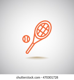  Tennis icon flat.