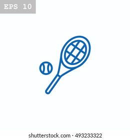  Tennis icon flat.