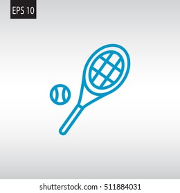  Tennis icon flat.