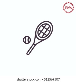  Tennis icon flat.