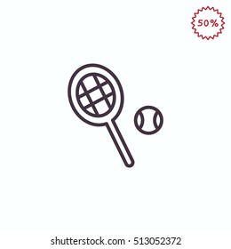 Tennis icon flat.