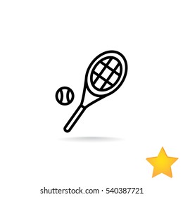  Tennis icon flat.